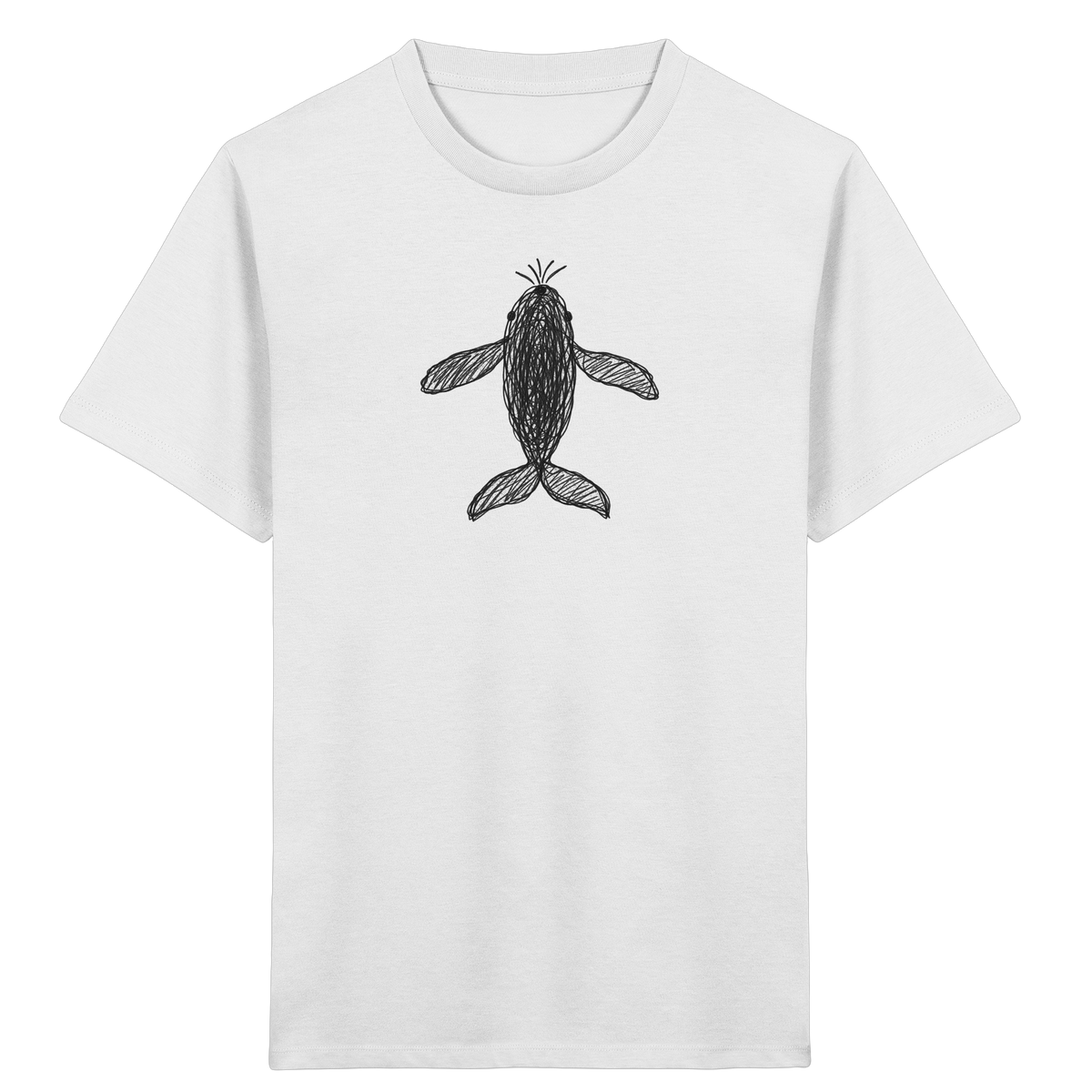 Wal von oben gezeichnet - Kinder Bio T-Shirt
