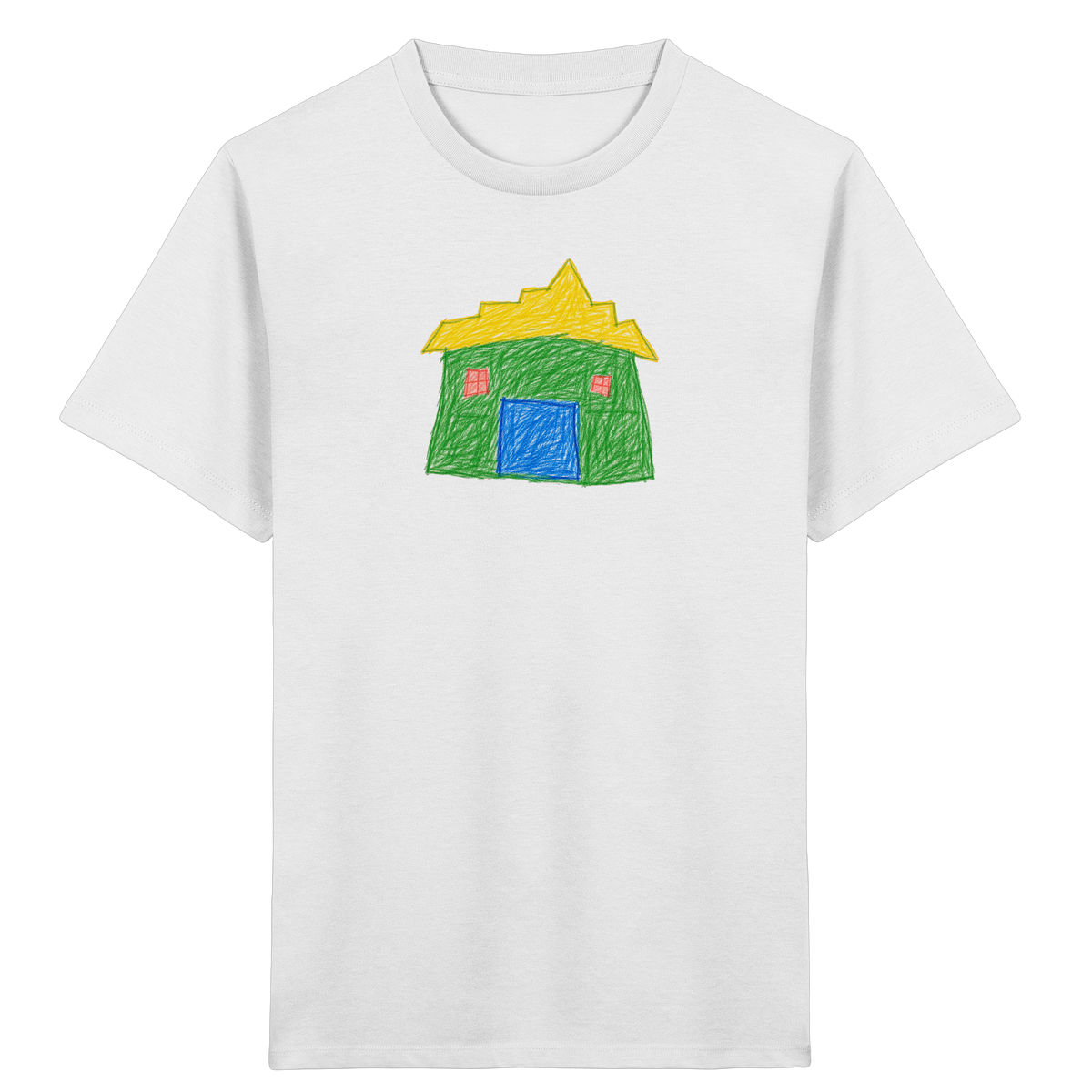 Grünes Haus mit Stufendach - Kinder Bio T-Shirt