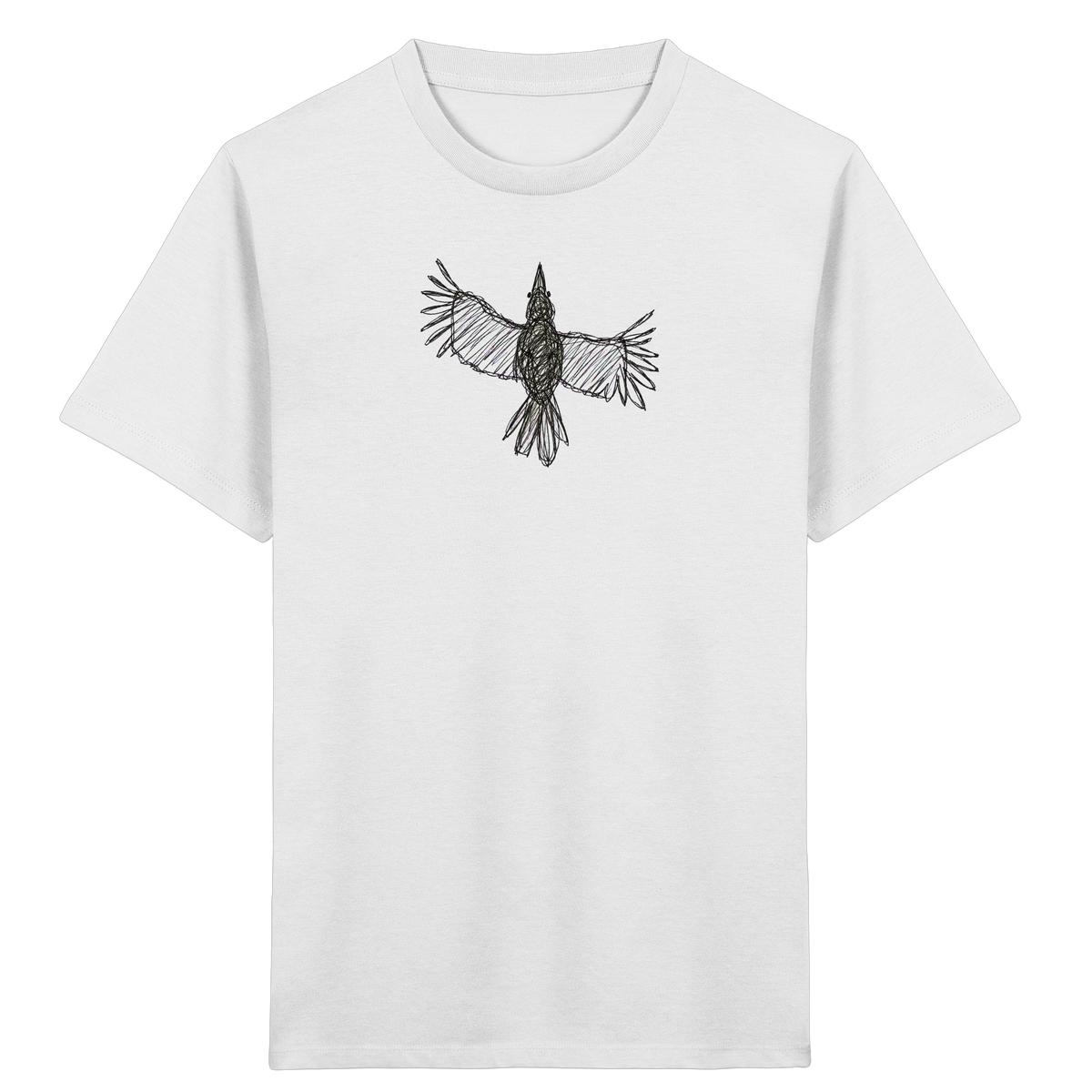 Rabe von oben gezeichnet - Kinder Bio T-Shirt
