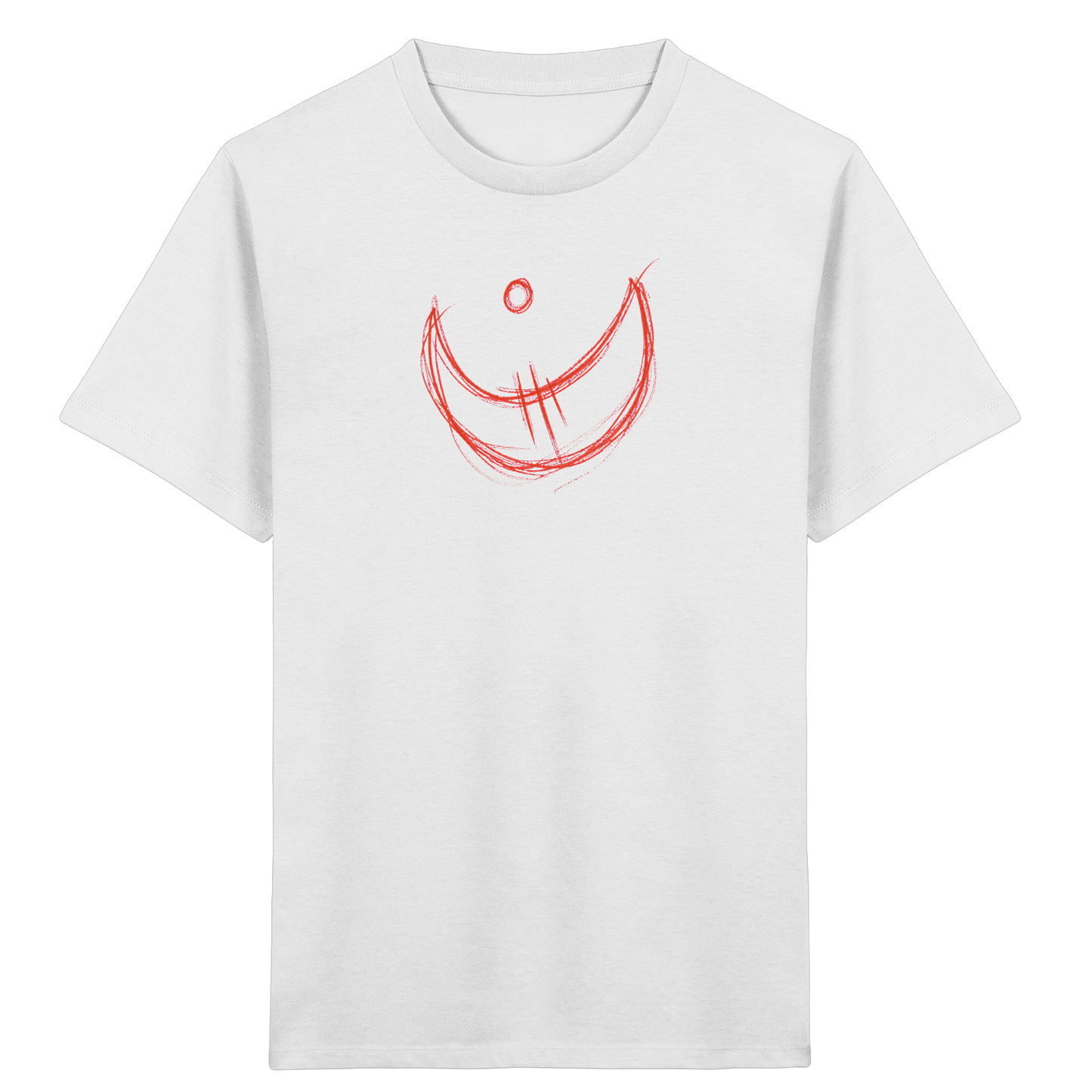 Korallroter Krakelmond für Kinder - Kinder Bio T-Shirt