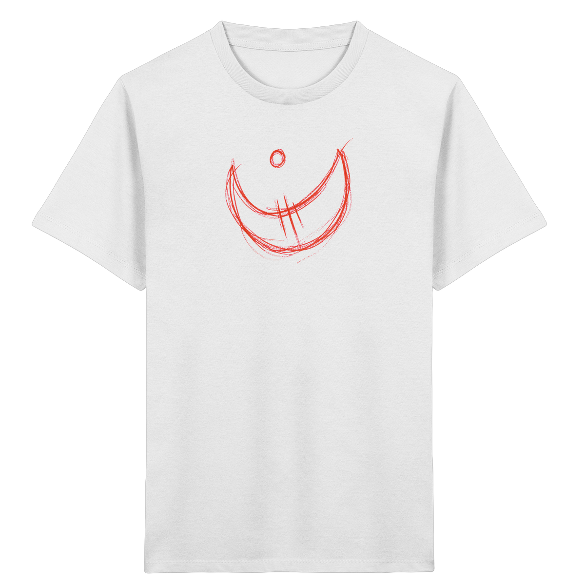 Korallroter Krakelmond für Kinder - Kinder Bio T-Shirt
