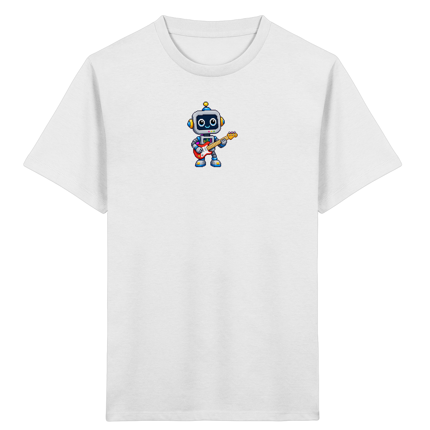 Pixel Roboter rockt E-Gitarre - Kinder T-Shirt
