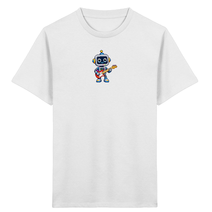 Pixel Roboter rockt E-Gitarre - Kinder T-Shirt
