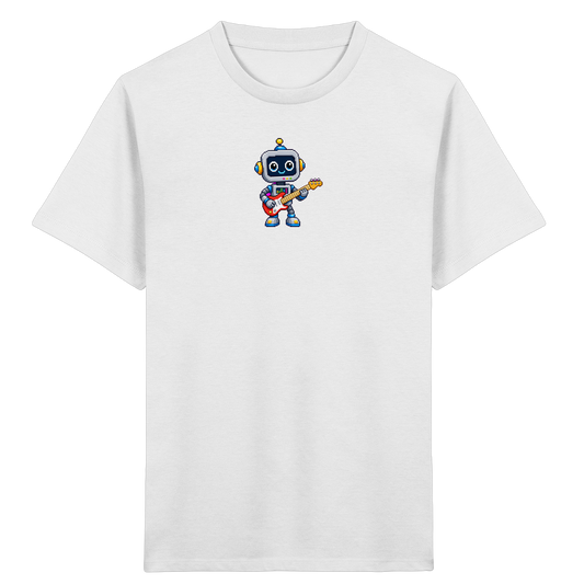 Pixel Roboter rockt E-Gitarre - Kinder T-Shirt