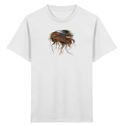 Weißes Kinder Bio T-Shirt mit abstraktem Quallen-Motiv