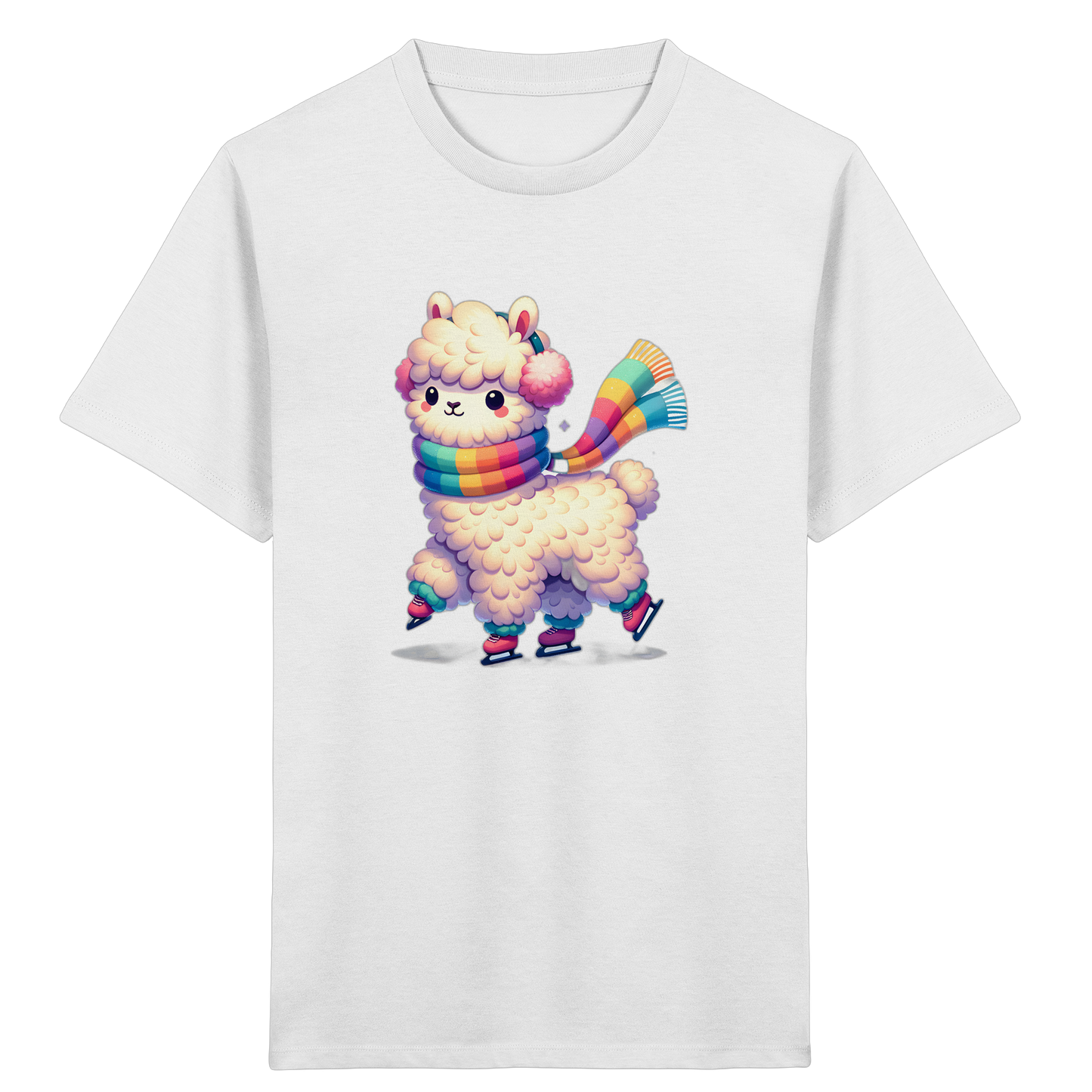 Alpaka auf Schlittschuhen: Winter-Spaß-T-Shirt