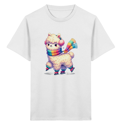 Alpaka auf Schlittschuhen – Kinder Bio-T-Shirt