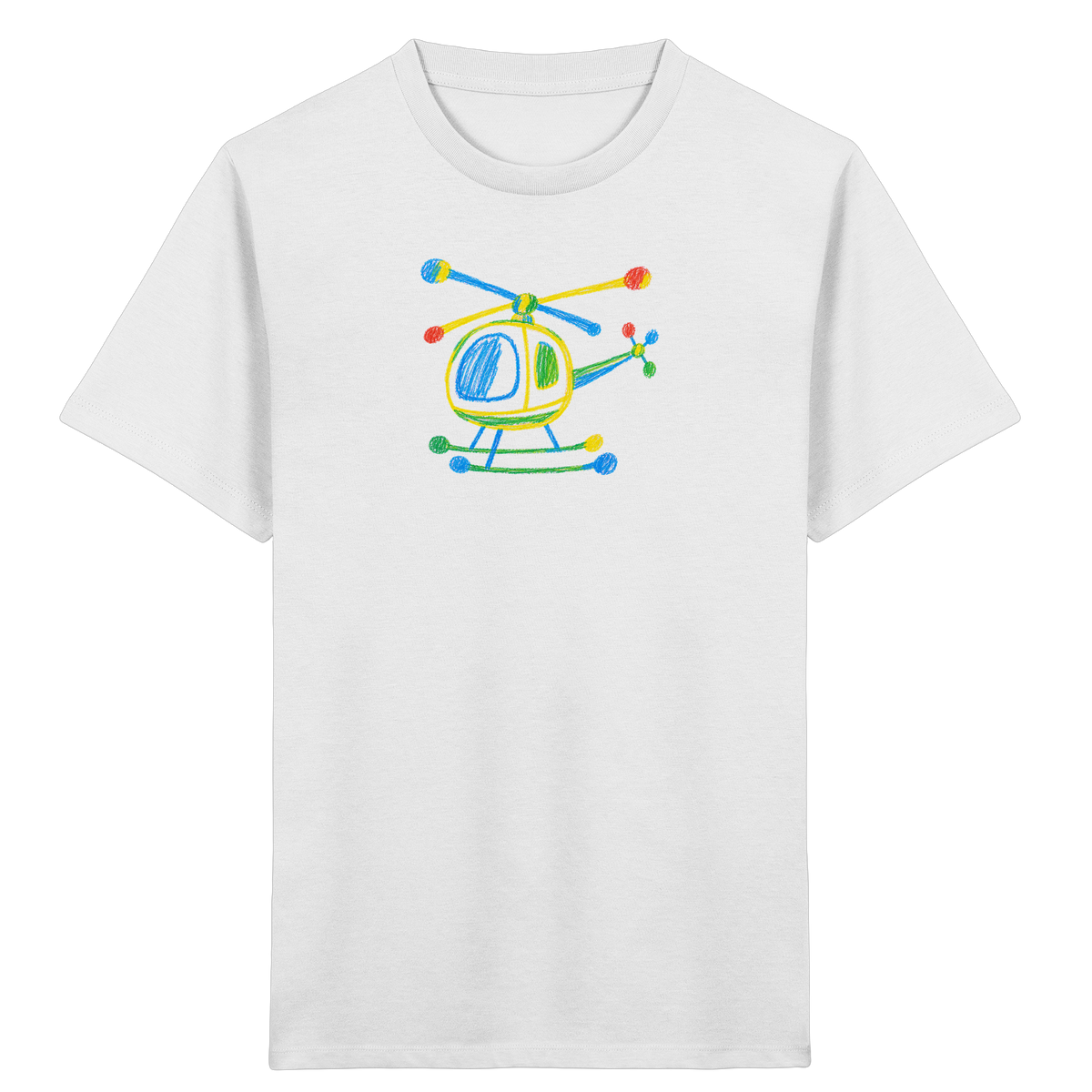 Bunter Farbpunkt Hubschrauber - Kinder Bio T-Shirt