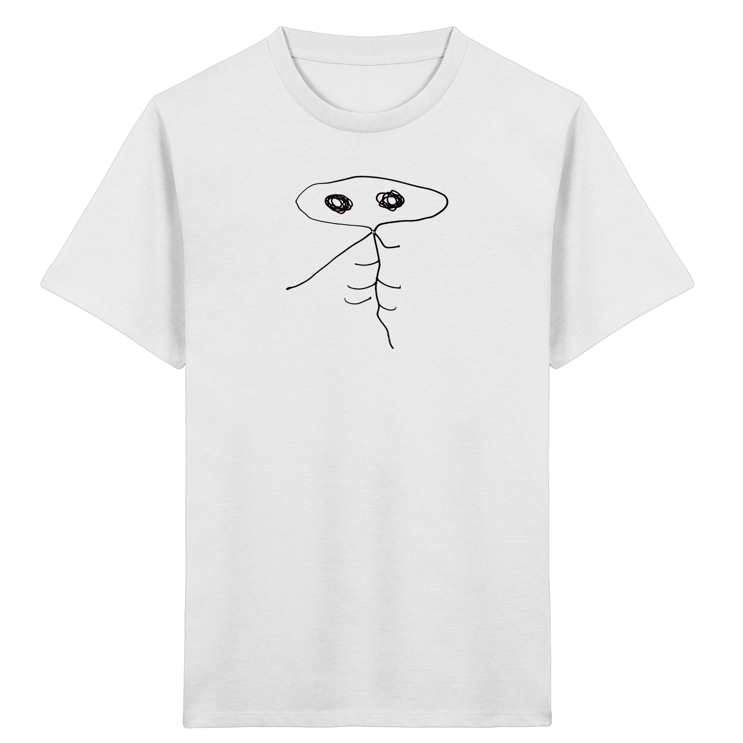 Kinder T-Shirt – Schirmkopf-Wackler mit krummen Linien