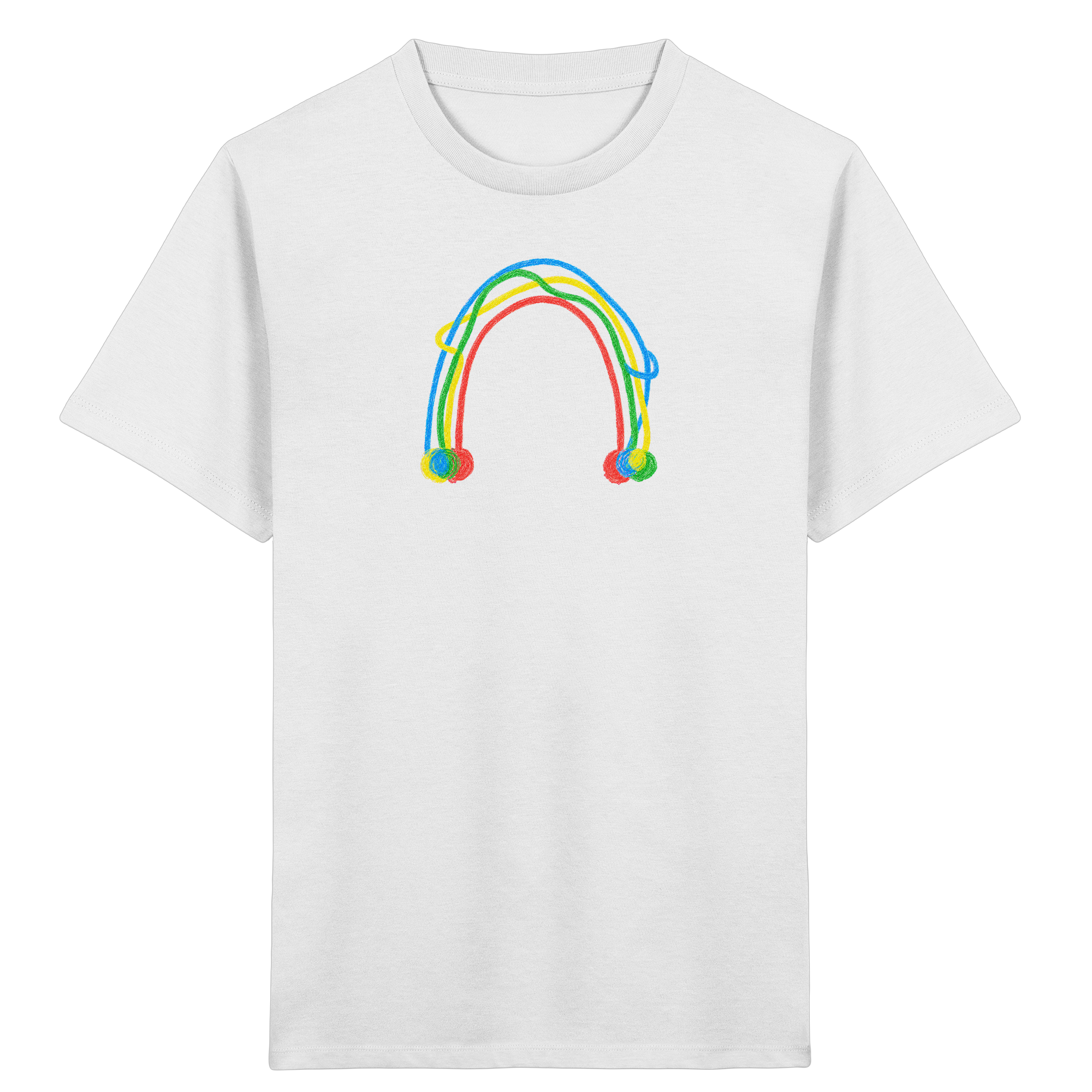 Kinder-T-Shirt mit Farbpunkt-Regenbogen