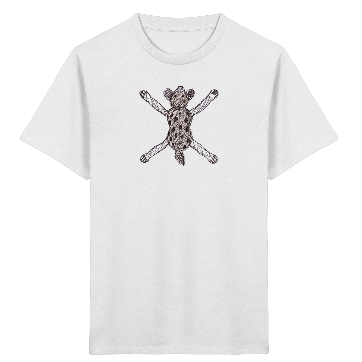 Hyäne von oben gezeichnet - Kinder Bio T-Shirt