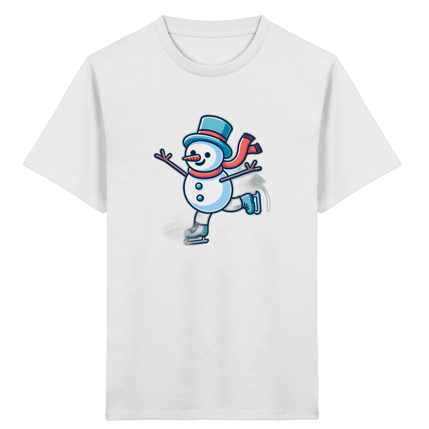 Schlittschuh laufender Schneemann: Winter Spaß Shirt