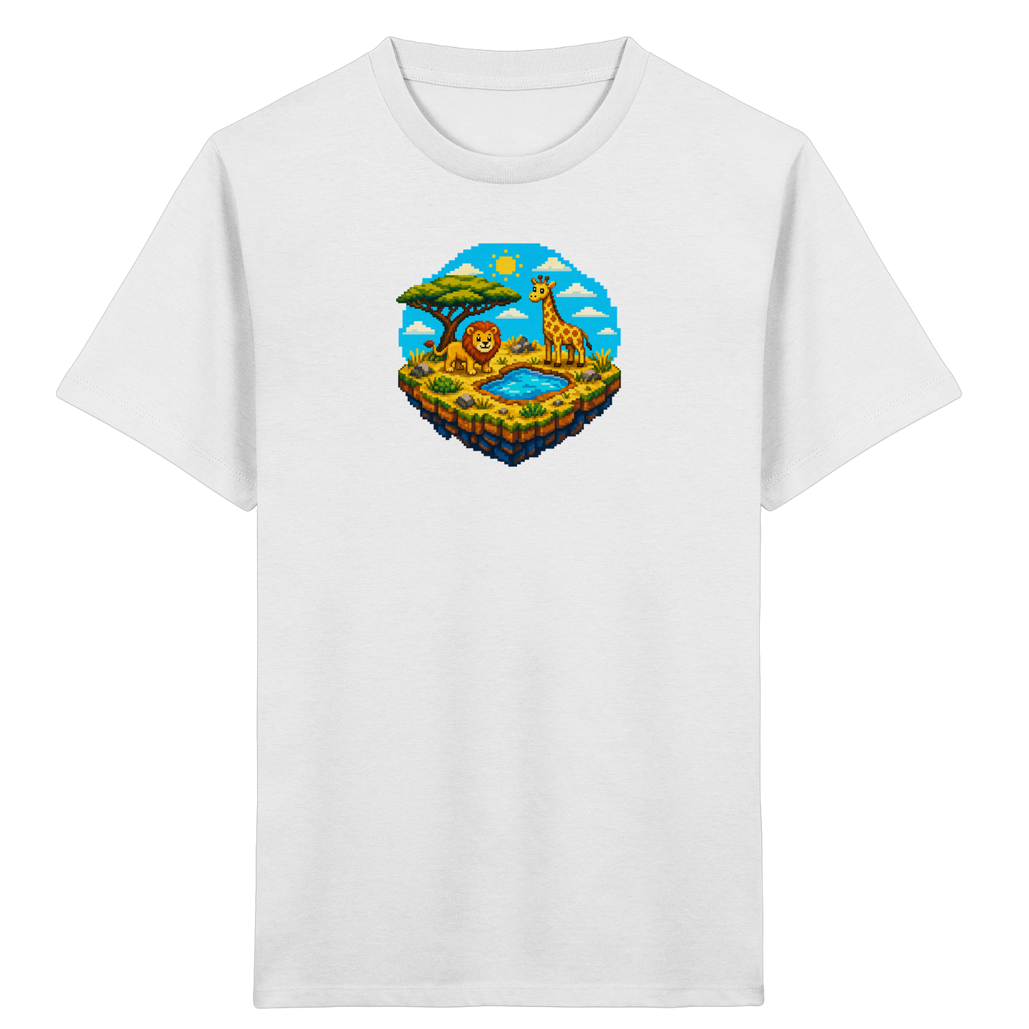 Verspieltes Pixel Safari T-Shirt Kinder - Kinder Bio T-Shirt