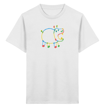 Buntes Farbpunkt Nilpferd Shirt - Kinder Bio T-Shirt