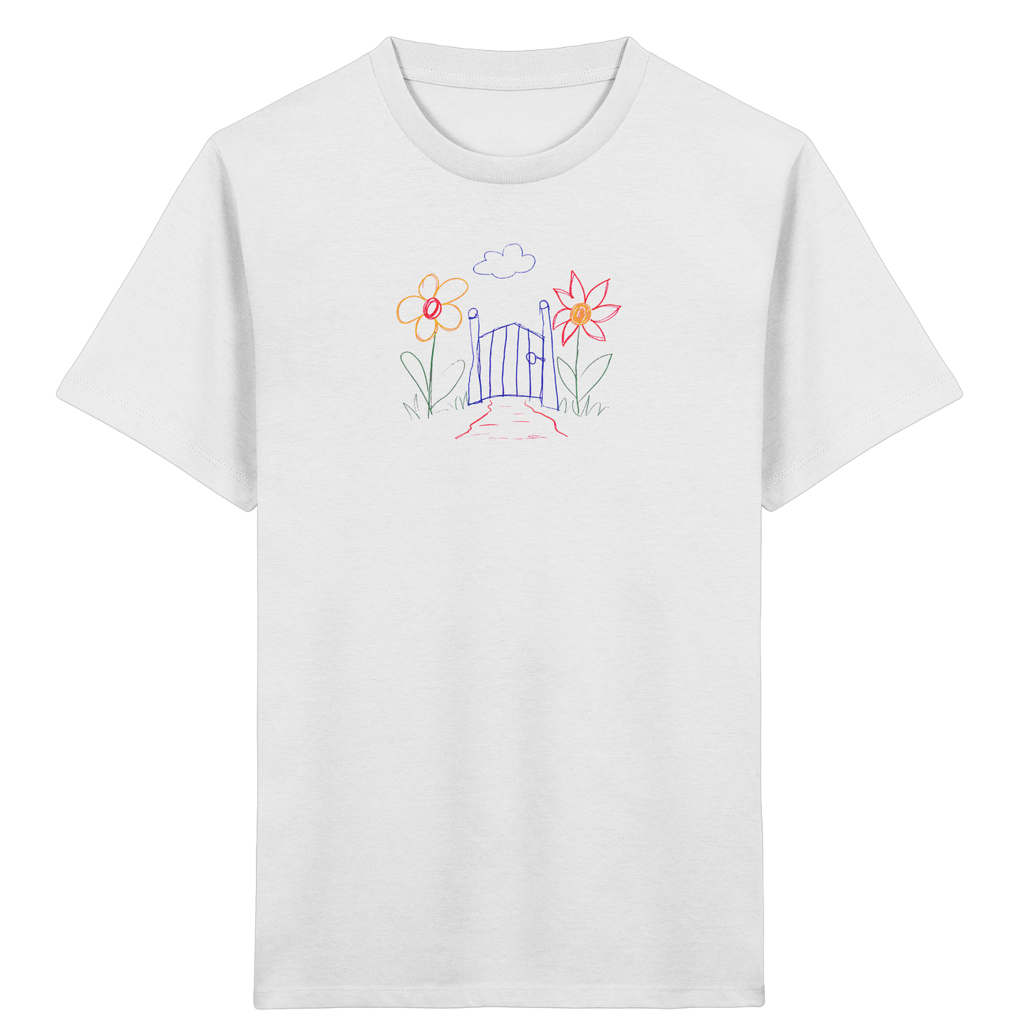 Verspieltes Kinder T-Shirt Garten Motiv - Kinder Bio T-Shirt