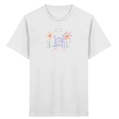 Verspieltes Kinder T-Shirt Garten Motiv - Kinder Bio T-Shirt