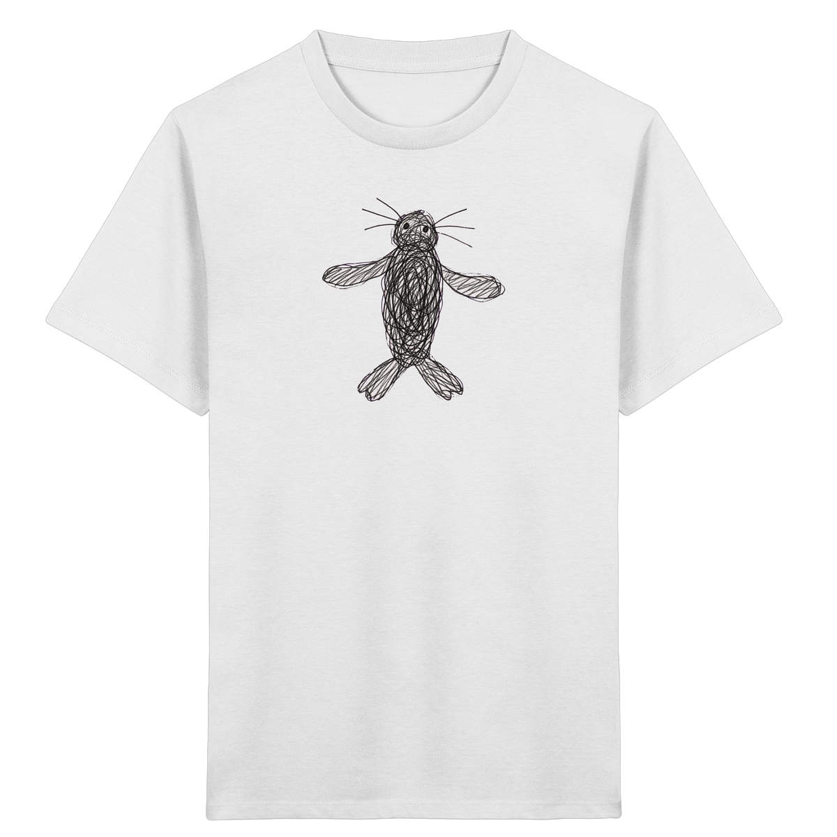 Robbe von oben gezeichnet - Kinder Bio T-Shirt