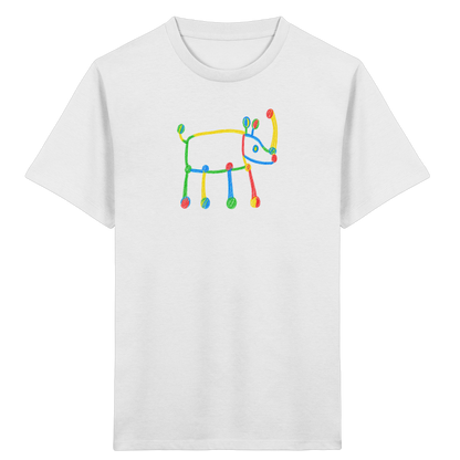 Buntes Farbpunkt Nashorn Shirt - Kinder Bio T-Shirt