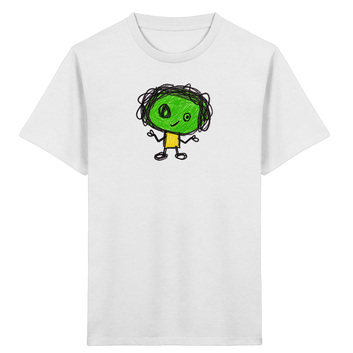 Kritzelkopf mit Zopfkranz - Kinder Bio T-Shirt