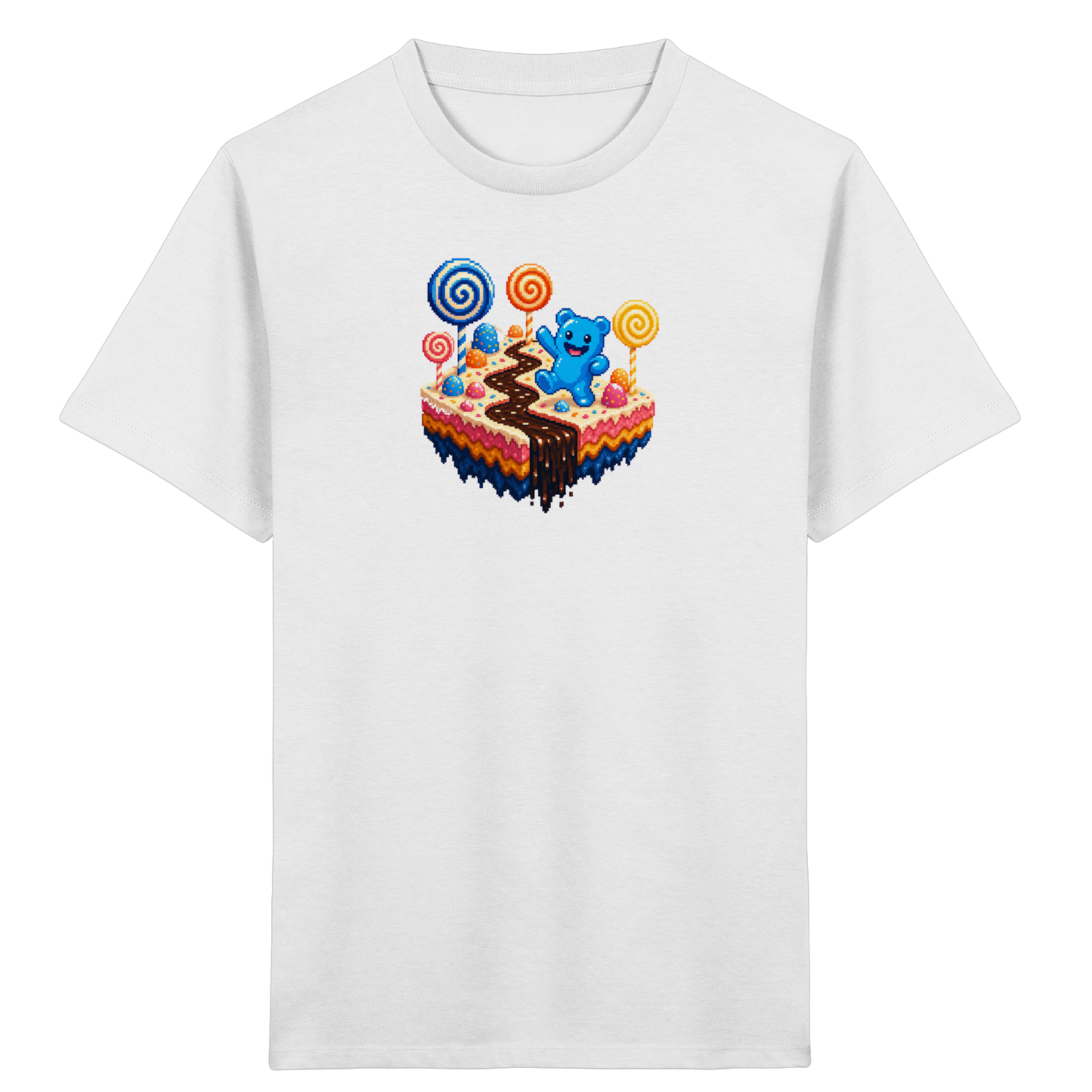 Pixel Gummibärchen auf süßer Insel - Kinder Bio T-Shirt