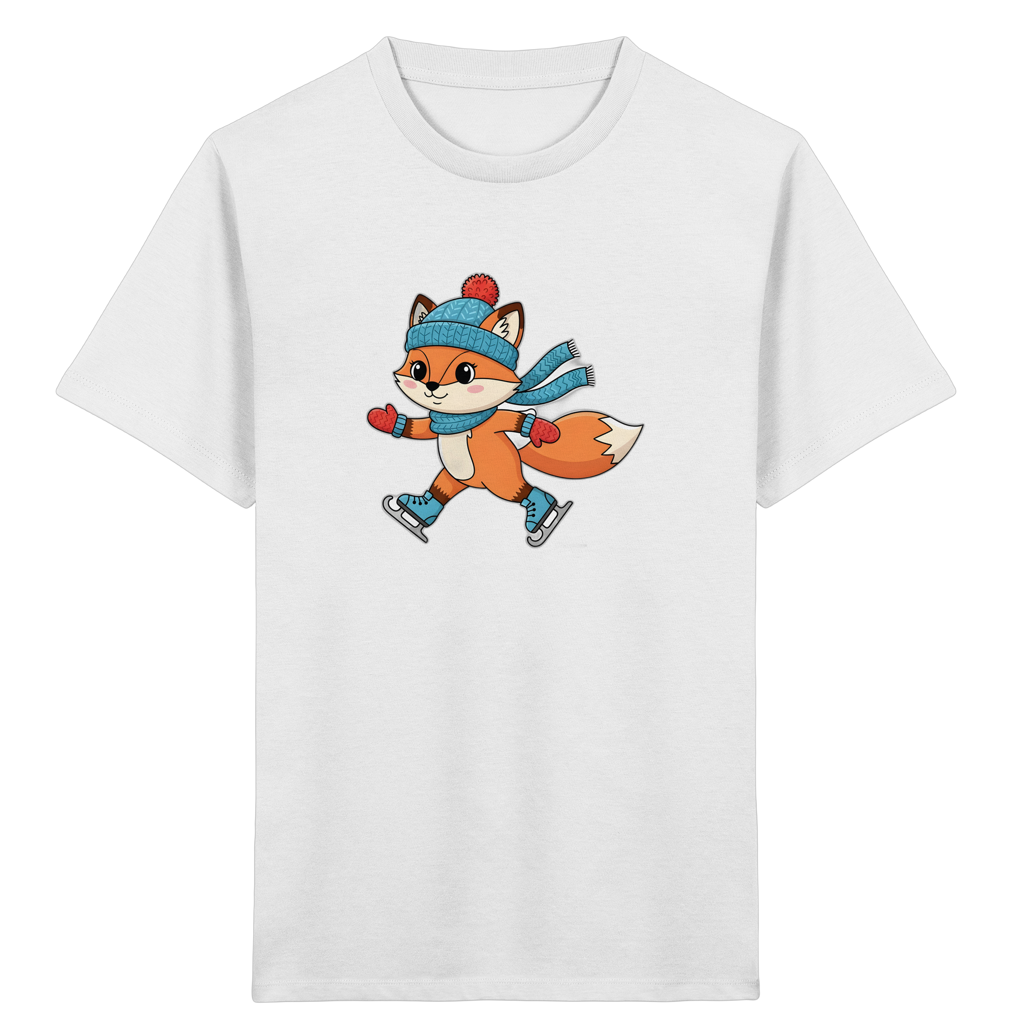 Fuchs auf Schlittschuhen – Kinder-T-Shirt