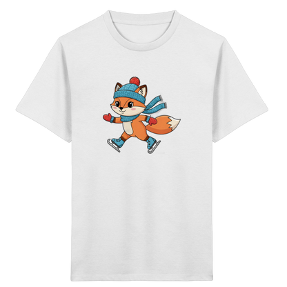 Fuchs auf Schlittschuhen – Kinder Bio-T-Shirt
