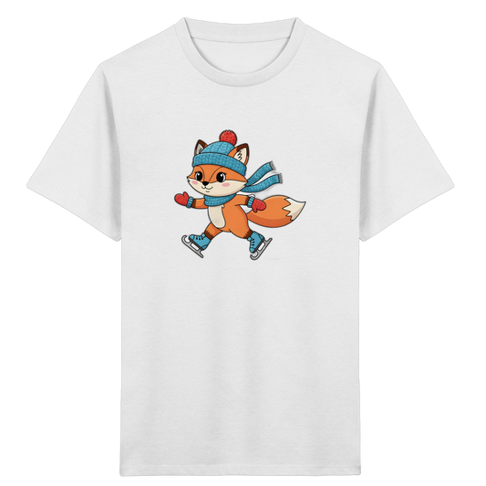 Fuchs auf Schlittschuhen – Kinder Bio-T-Shirt