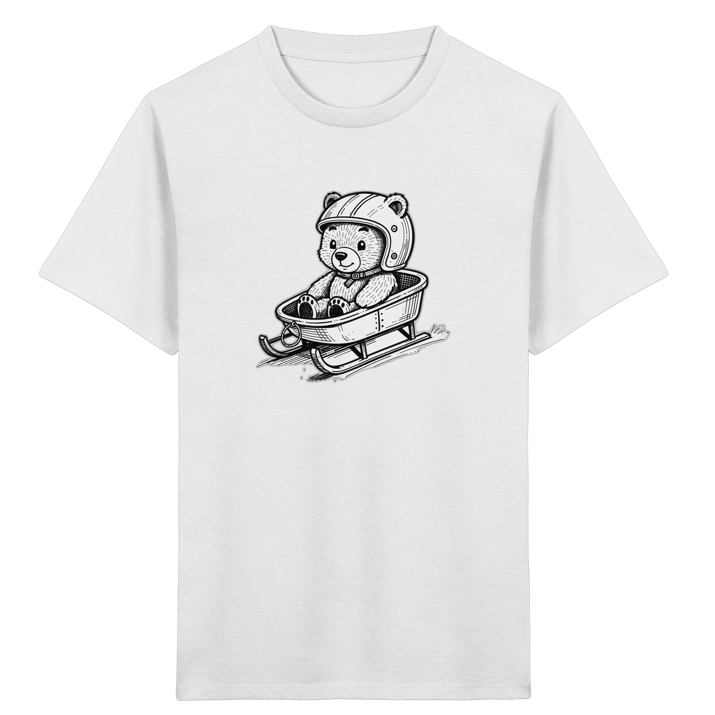 Teddybär im Schlitten: Abenteuerlust pur! - Kinder Bio T-Shirt