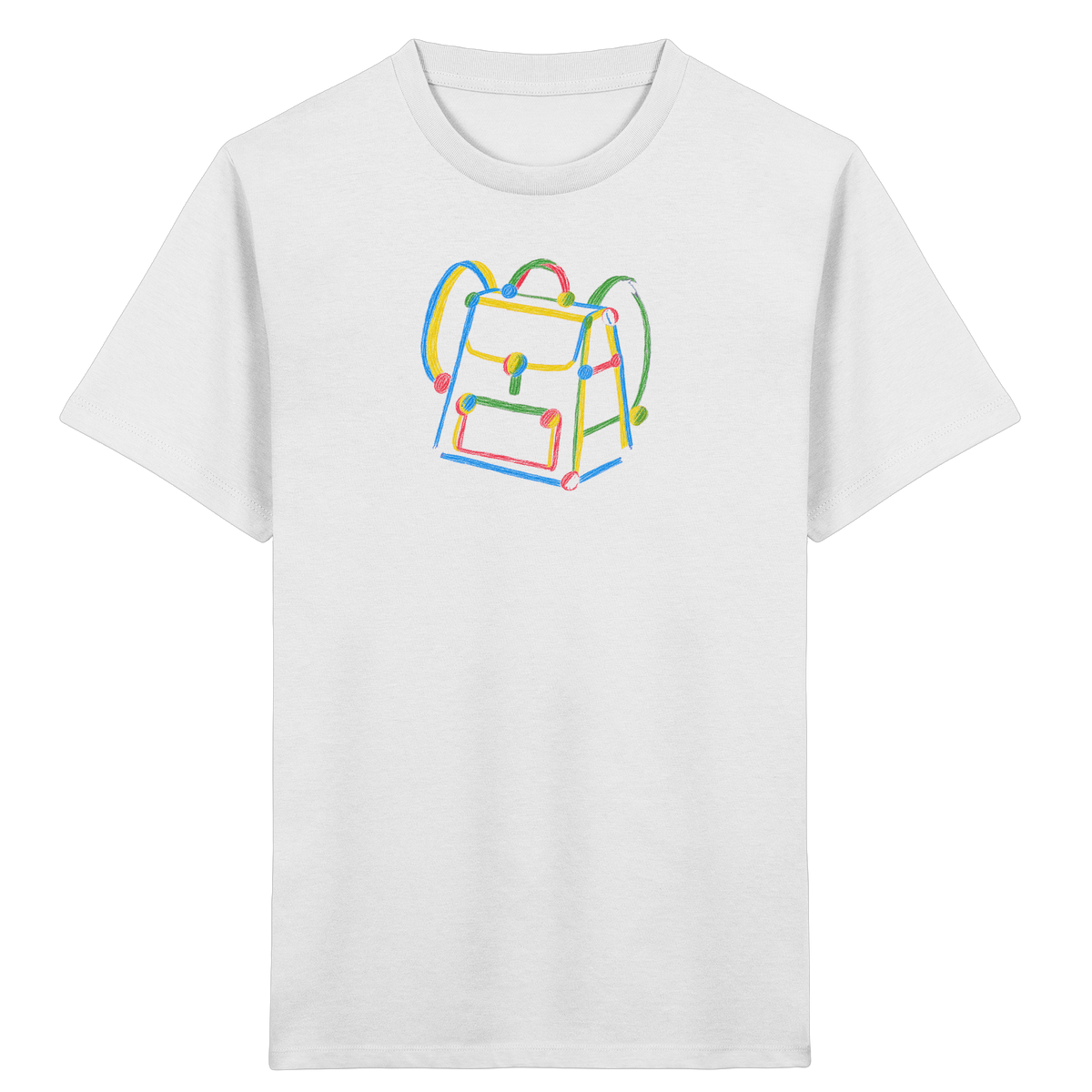Bunter Kritzel Rucksack - Kinder Bio T-Shirt