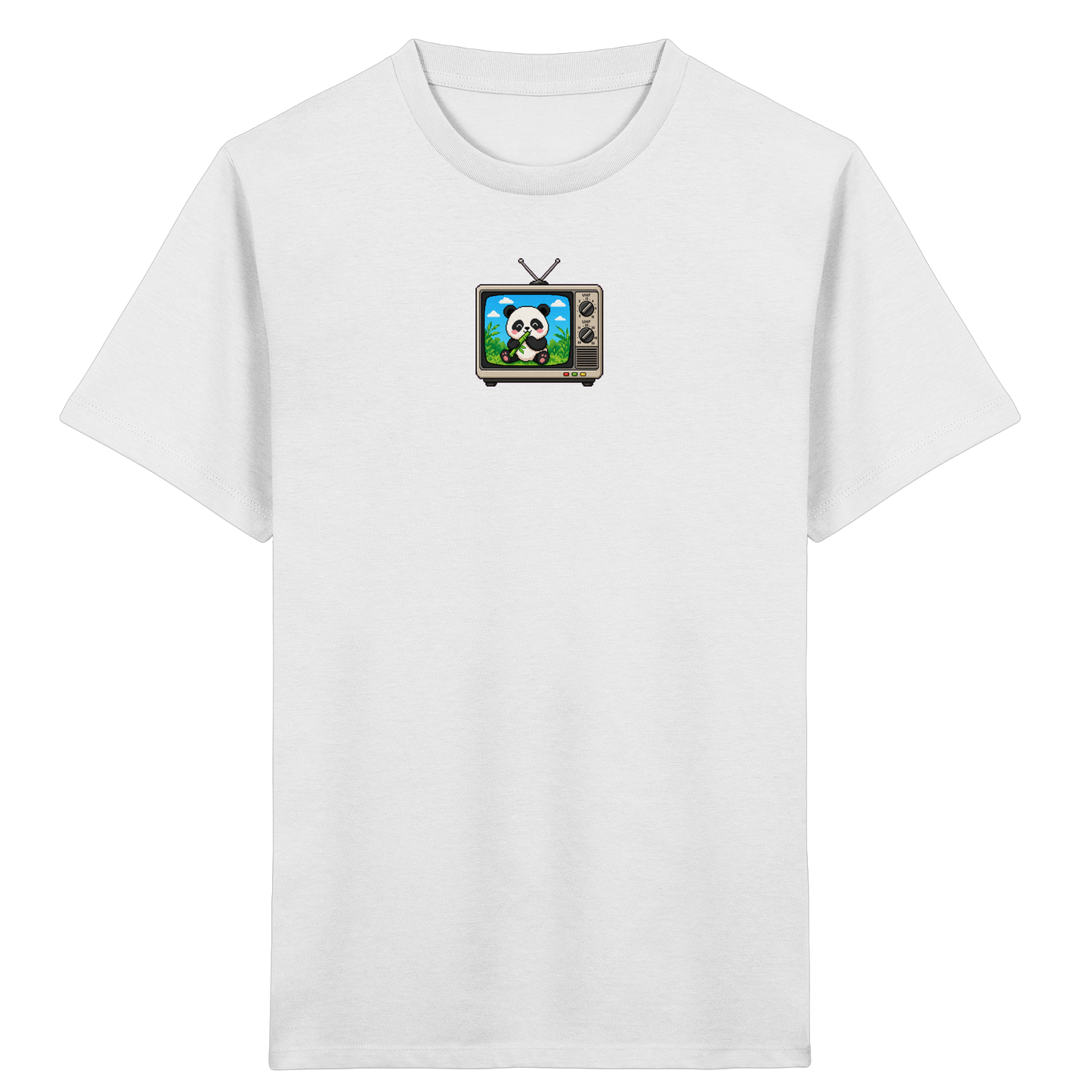 Pixel Panda Fernsehen: Retro Kinder T-Shirt - Kinder Bio T-Shirt