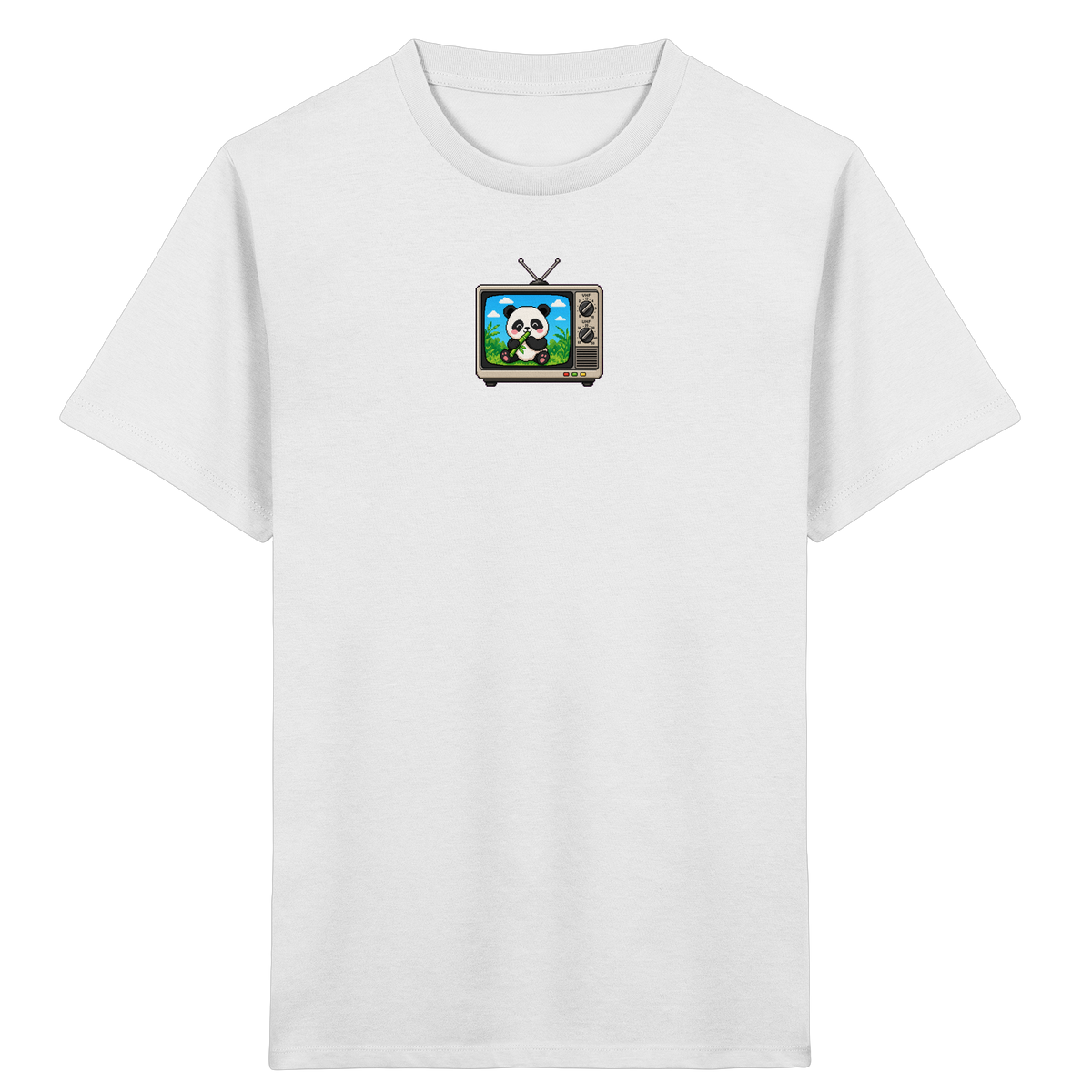 Pixel Panda Fernsehen: Retro Kinder T-Shirt - Kinder Bio T-Shirt