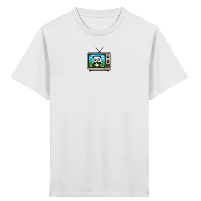 Pixel Panda Fernsehen: Retro Kinder T-Shirt - Kinder Bio T-Shirt