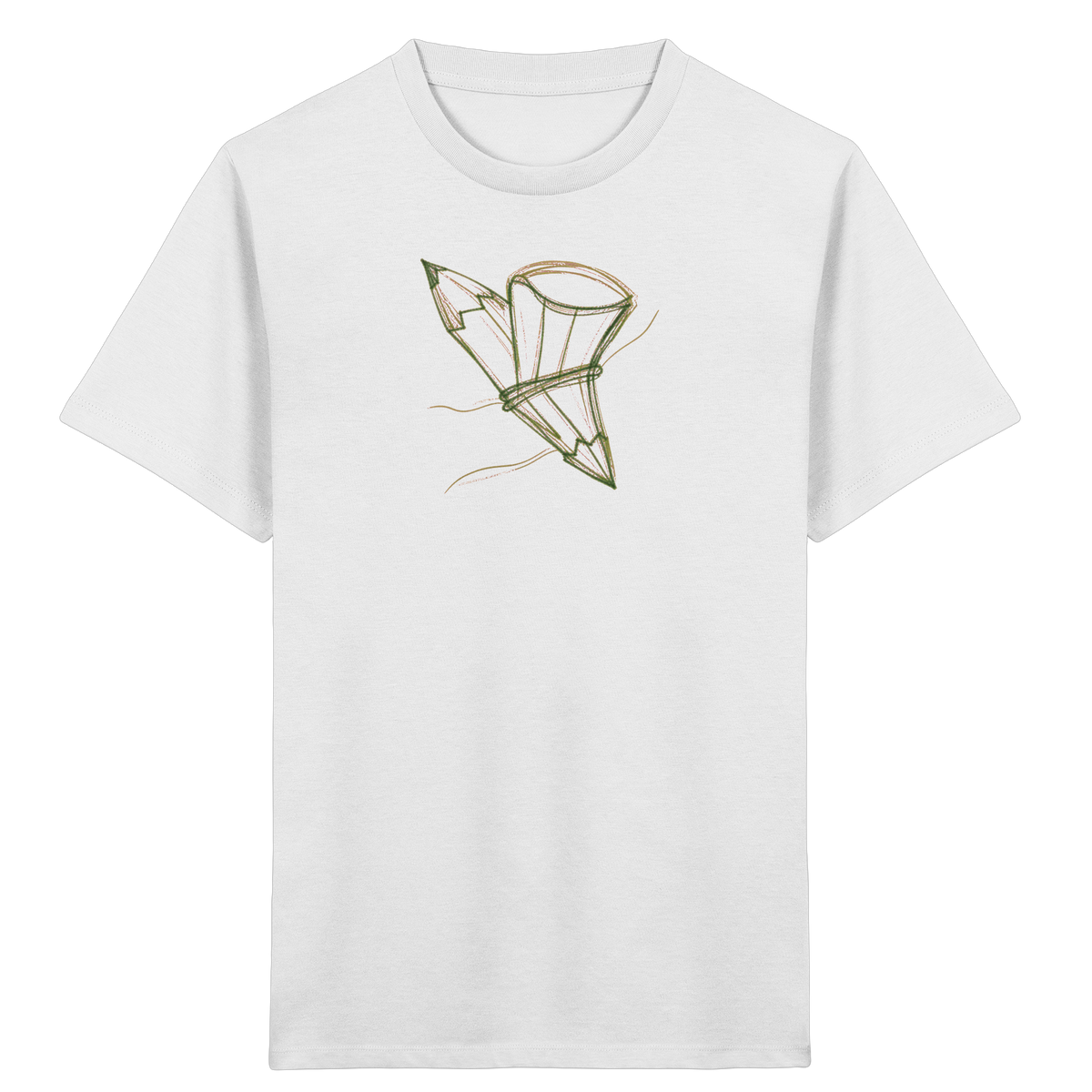 Waldgrüne Bleistift-Schultüte - Kinder Bio T-Shirt