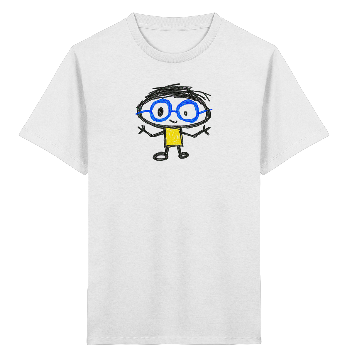 Kritzelkopf mit Riesenbrille - Kinder Bio T-Shirt