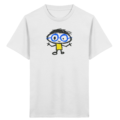Kritzelkopf mit Riesenbrille - Kinder Bio T-Shirt