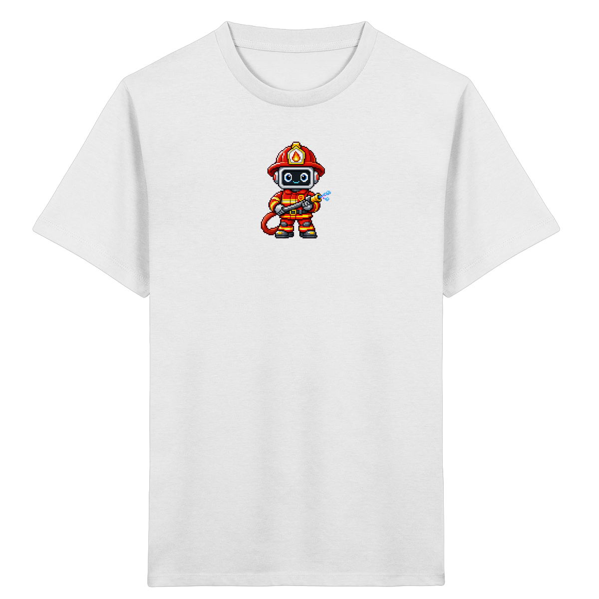 Pixel-Feuerwehrmann: Roboter-Action-T-Shirt - Kinder T-Shirt