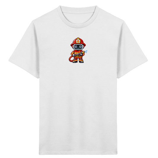 Pixel-Feuerwehrmann: Roboter-Action-T-Shirt - Kinder T-Shirt