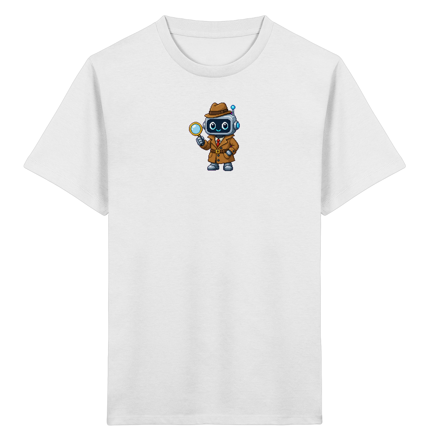 Pixel Detektiv Roboter T-Shirt für Kinder - Kinder T-Shirt