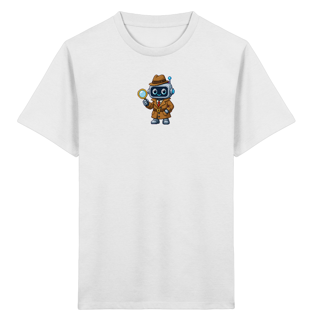 Pixel Detektiv Roboter T-Shirt für Kinder - Kinder T-Shirt