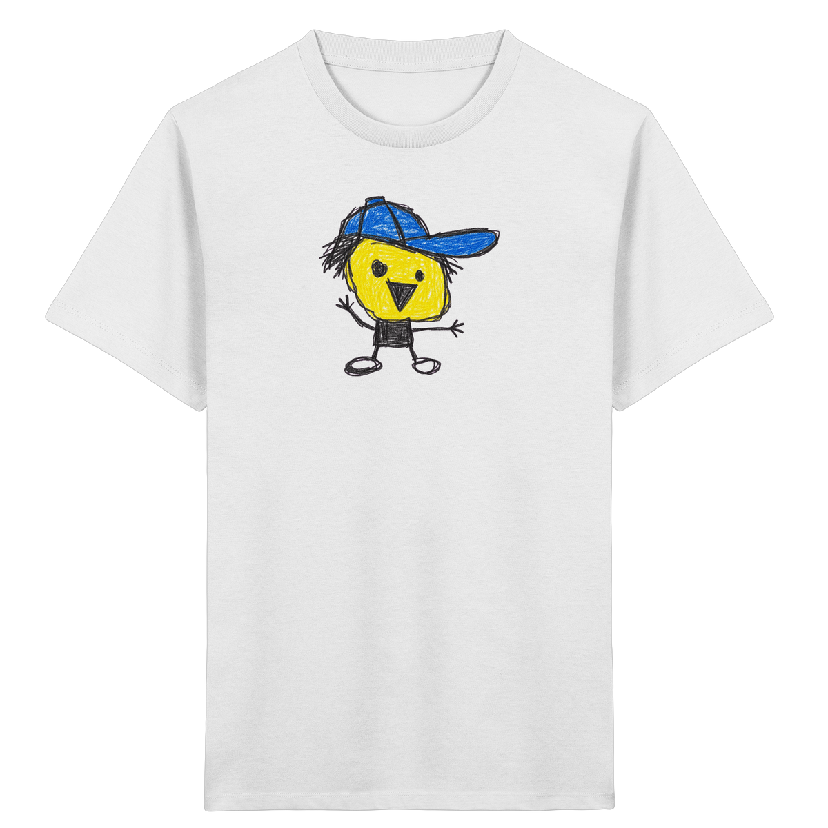 Kritzelkopf mit schiefer Mütze - Kinder Bio T-Shirt