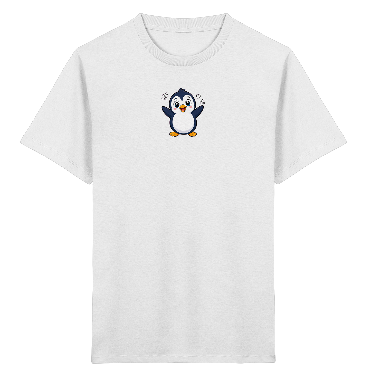 Fröhlicher Pinguin: Kinder-T-Shirt mit Herzchen - Kinder Bio T-Shirt