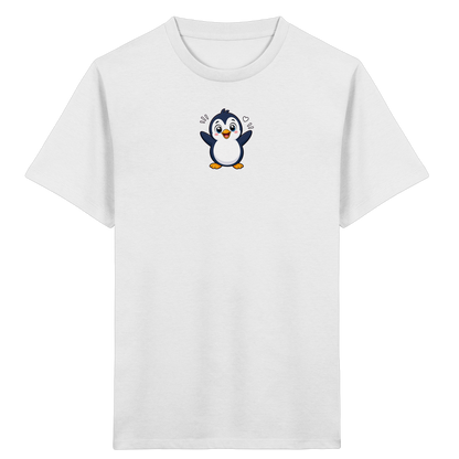Fröhlicher Pinguin: Kinder-T-Shirt mit Herzchen - Kinder Bio T-Shirt