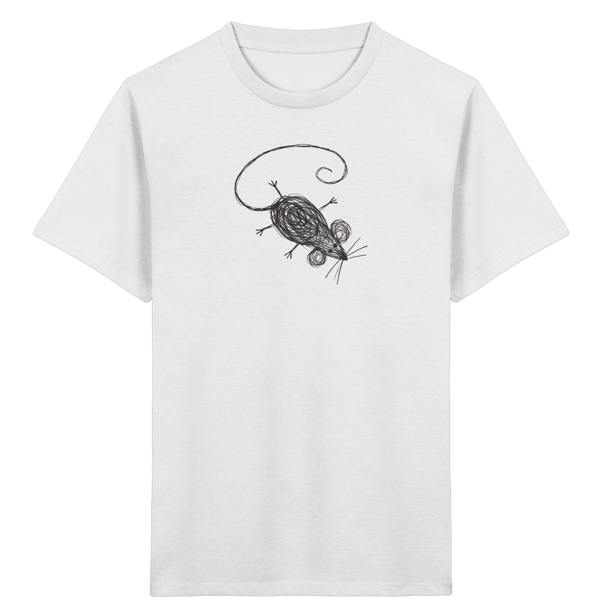 Maus von oben Kinderzeichnung - Kinder Bio T-Shirt