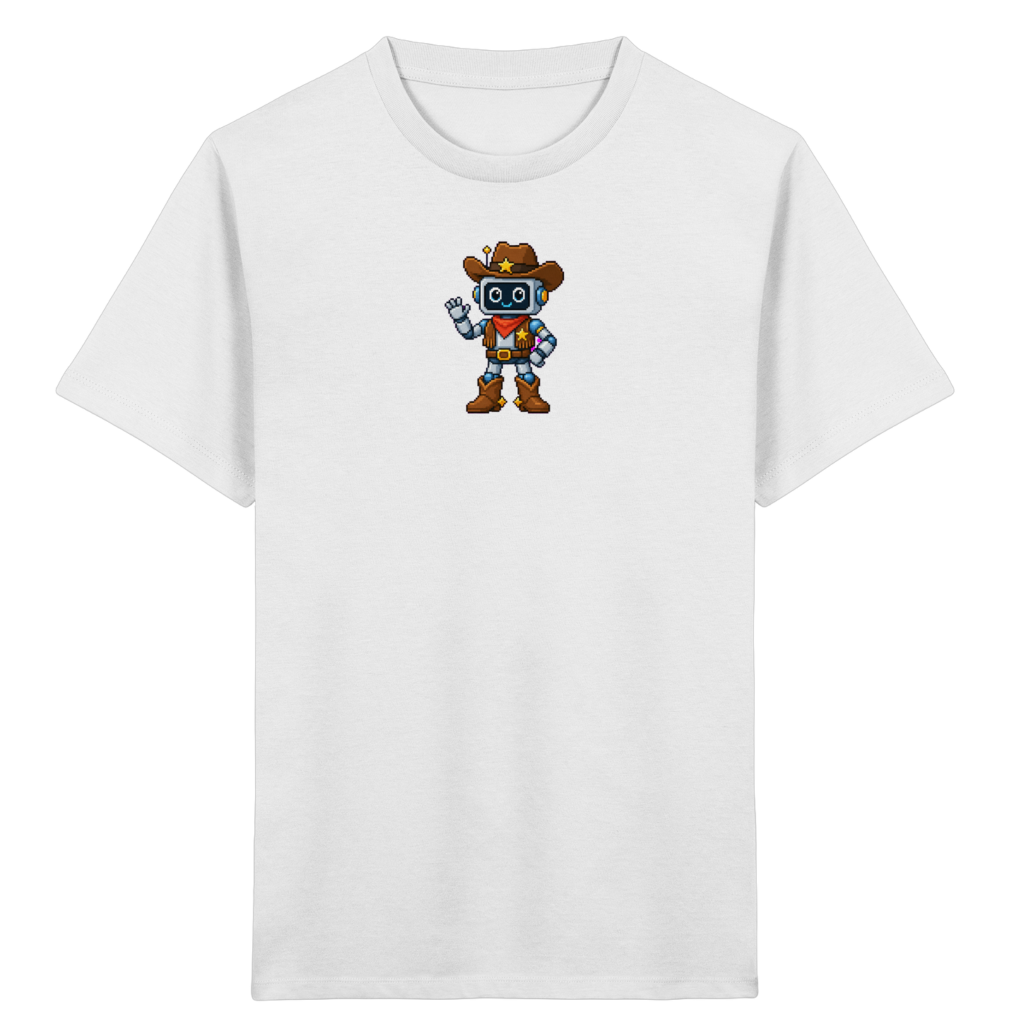 Pixel Roboter T-Shirt: Freundliches Lächeln - Kinder T-Shirt