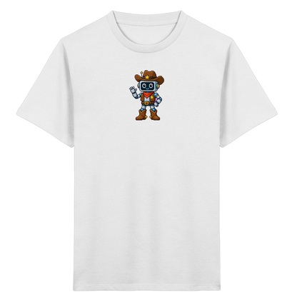 Pixel Roboter T-Shirt: Freundliches Lächeln - Kinder T-Shirt