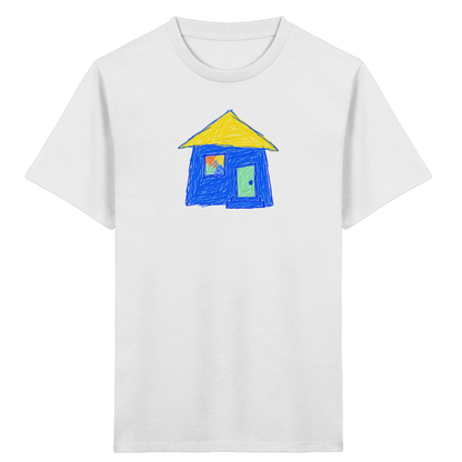 Blaues Regenbogenfenster Haus - Kinder Bio T-Shirt