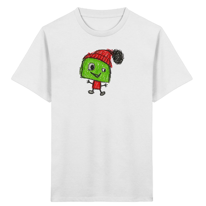 Kritzelkopf mit roter Bommelmütze - Kinder Bio T-Shirt
