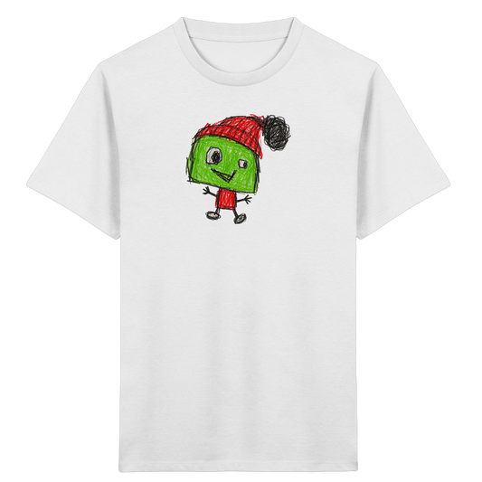 Kritzelkopf mit roter Bommelmütze - Kinder Bio T-Shirt