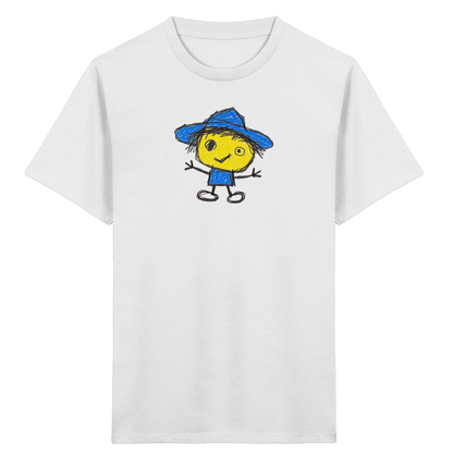 Kritzelkopf mit blauem Regenhut - Kinder Bio T-Shirt