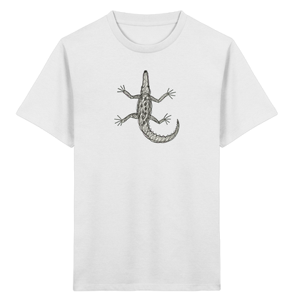 Krokodil von oben gezeichnet - Kinder Bio T-Shirt